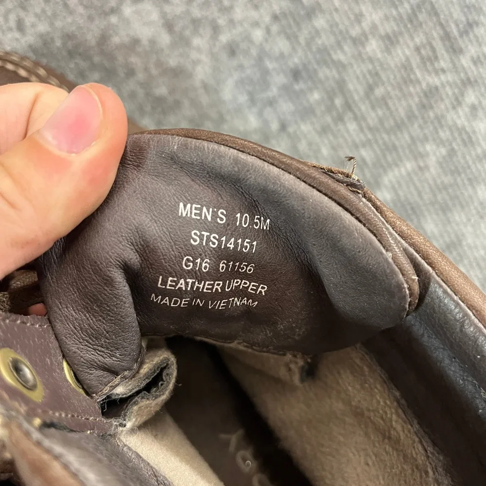 Sperry Top-Sider Mens Waterproof Brown Leather Moc Toe Lug Sole Boots 10.5